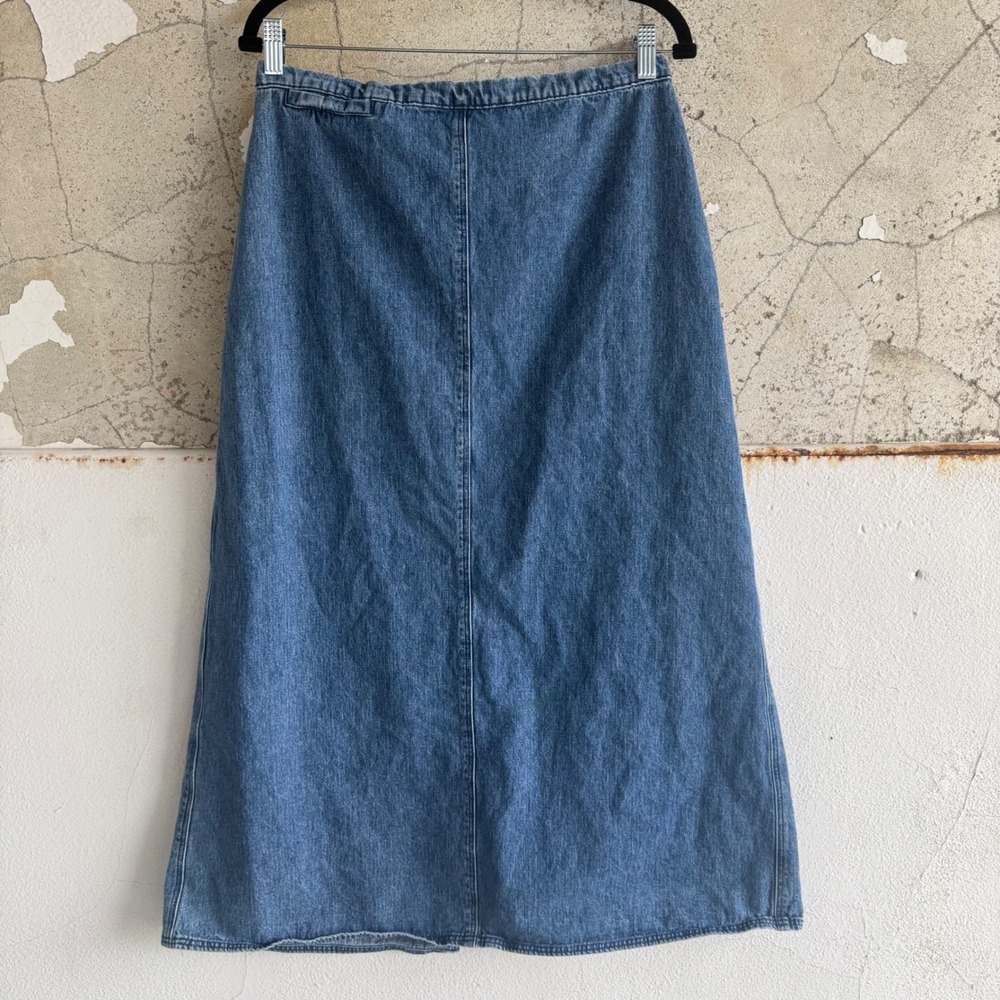 Vtg Woolrich Denim Maxi Skirt Long Jean Skirt High Waist Cotton 90s Women‎ 12